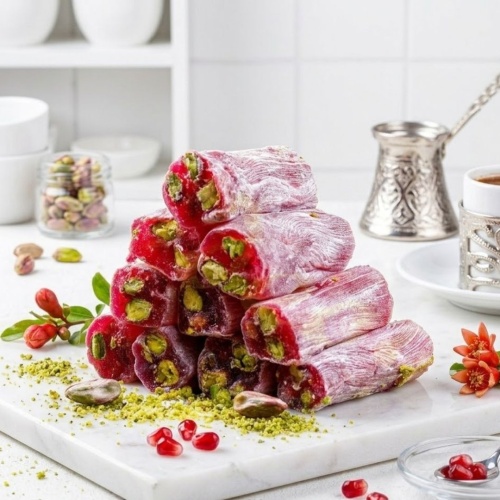 Antep Fıstıklı Narlı Fitil Lokum