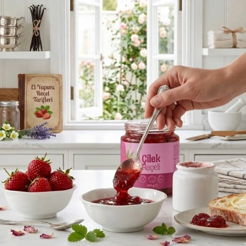 Çilek Reçeli 350 Gr. (%65 Meyve)